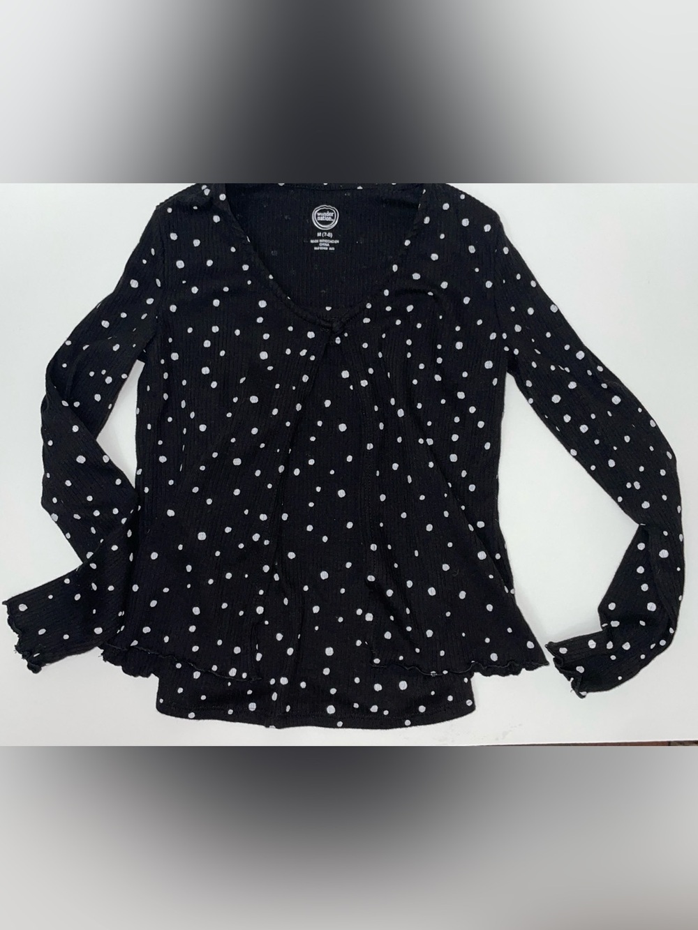 2Piece Wonder Nation Black Long Sleeve Polka Dot Cardigan with Matching Tank SzM